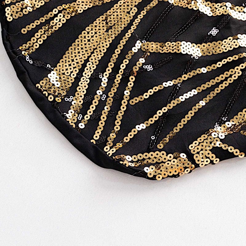 Spandex Stretch Banquet Chair Cover with Wave Embroidered Sequins