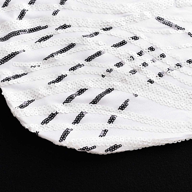 Spandex Stretch Banquet Chair Cover with Wave Embroidered Sequins