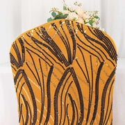 Spandex Stretch Banquet Chair Cover with Wave Embroidered Sequins