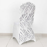 Spandex Stretch Banquet Chair Cover with Wave Embroidered Sequins