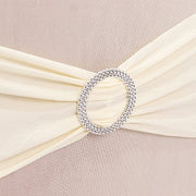 Spandex Stretchable Banquet Chair Cover with Silver Rhinestone Buckled