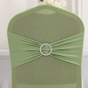 Spandex Stretchable Banquet Chair Cover with Silver Rhinestone Buckled