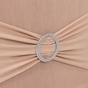 Spandex Stretchable Banquet Chair Cover with Silver Rhinestone Buckled