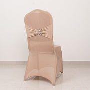 Spandex Stretchable Banquet Chair Cover with Silver Rhinestone Buckled