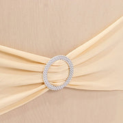 Spandex Stretchable Banquet Chair Cover with Silver Rhinestone Buckled