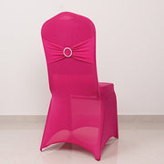 Spandex Stretchable Banquet Chair Cover with Silver Rhinestone Buckled