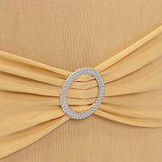 Spandex Stretchable Banquet Chair Cover with Silver Rhinestone Buckled