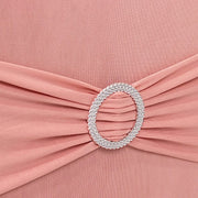 Spandex Stretchable Banquet Chair Cover with Silver Rhinestone Buckled