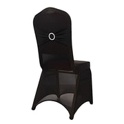 Spandex Stretchable Banquet Chair Cover with Silver Rhinestone Buckled CHAIR_SPX_BAND_BLK