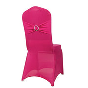 Spandex Stretchable Banquet Chair Cover with Silver Rhinestone Buckled CHAIR_SPX_BAND_FUSH