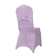 Spandex Stretchable Banquet Chair Cover with Silver Rhinestone Buckled CHAIR_SPX_BAND_LAV