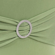 Spandex Stretchable Folding Chair Cover with Silver Rhinestone Buckled