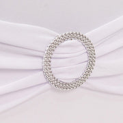 Spandex Stretchable Folding Chair Cover with Silver Rhinestone Buckled
