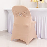 Spandex Stretchable Folding Chair Cover with Silver Rhinestone Buckled