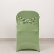 Spandex Stretchable Folding Chair Cover with Silver Rhinestone Buckled