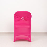 Spandex Stretchable Folding Chair Cover with Silver Rhinestone Buckled