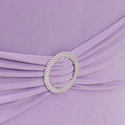 Spandex Stretchable Folding Chair Cover with Silver Rhinestone Buckled