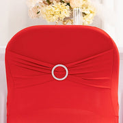 Spandex Stretchable Folding Chair Cover with Silver Rhinestone Buckled