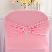 Spandex Stretchable Folding Chair Cover with Silver Rhinestone Buckled