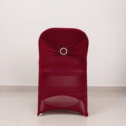 Spandex Stretchable Folding Chair Cover with Silver Rhinestone Buckled