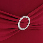 Spandex Stretchable Folding Chair Cover with Silver Rhinestone Buckled