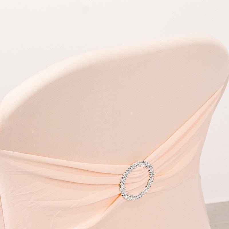 Spandex Stretchable Folding Chair Cover with Silver Rhinestone Buckled