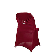 Spandex Stretchable Folding Chair Cover with Silver Rhinestone Buckled CHAIR_SPFD_BAND_BURG