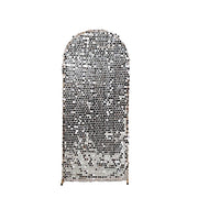 Sparkly Big Payette Sequin Fitted Chiara Backdrop Stand Cover IRON_STND06_71S_S_SILV