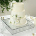 Square Metal Cake Stand with Glass Top and Hanging Crystal Beads