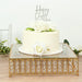 Square Metal Cake Stand with Glass Top and Hanging Crystal Beads