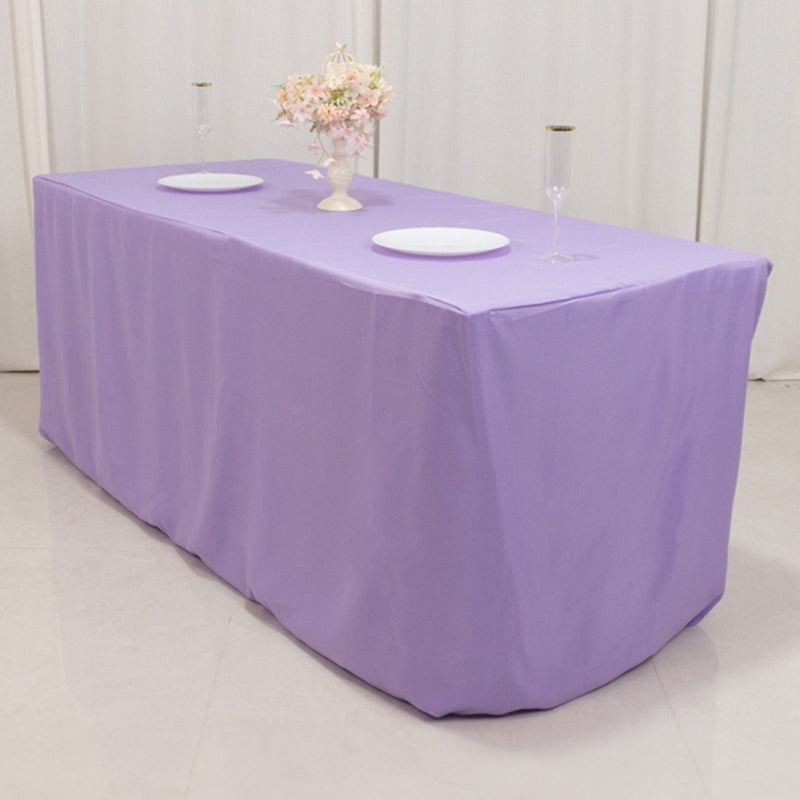 6 ft Fitted Polyester Tablecloth 72" x 30" x 30"