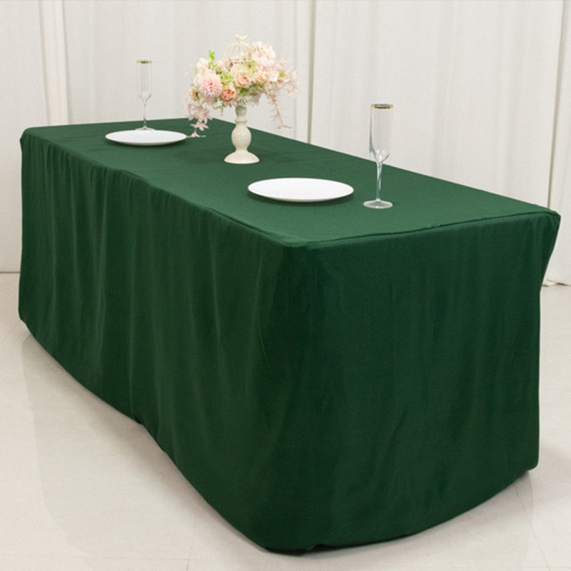 6 ft Fitted Polyester Tablecloth 72" x 30" x 30"
