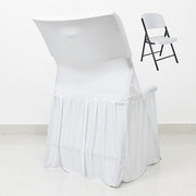 Stretchable Pleated  Spandex Lifetime Folding Chair Cover with Floor-Length Skirt