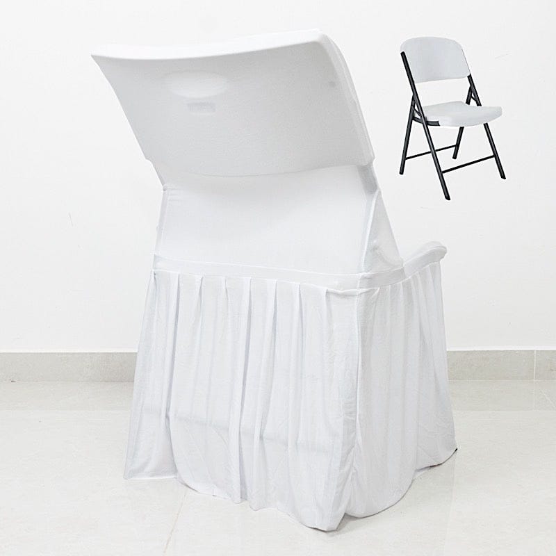 Stretchable Pleated  Spandex Lifetime Folding Chair Cover with Floor-Length Skirt