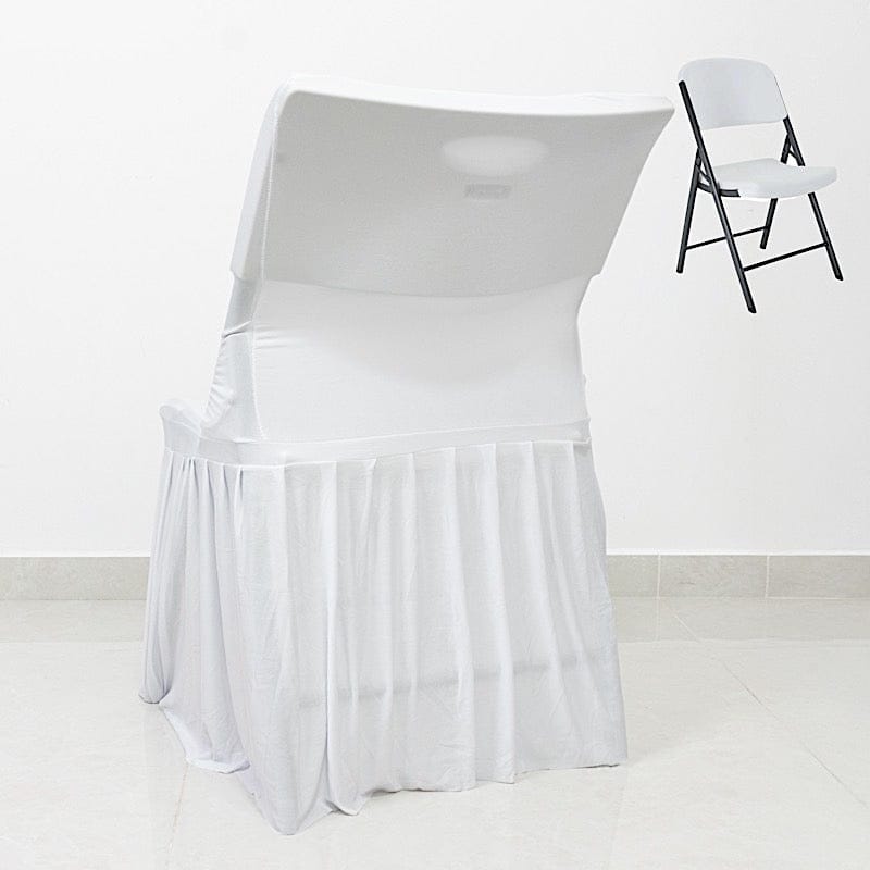 Stretchable Pleated  Spandex Lifetime Folding Chair Cover with Floor-Length Skirt