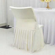 Stretchable Pleated  Spandex Lifetime Folding Chair Cover with Floor-Length Skirt