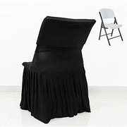 Stretchable Pleated  Spandex Lifetime Folding Chair Cover with Floor-Length Skirt