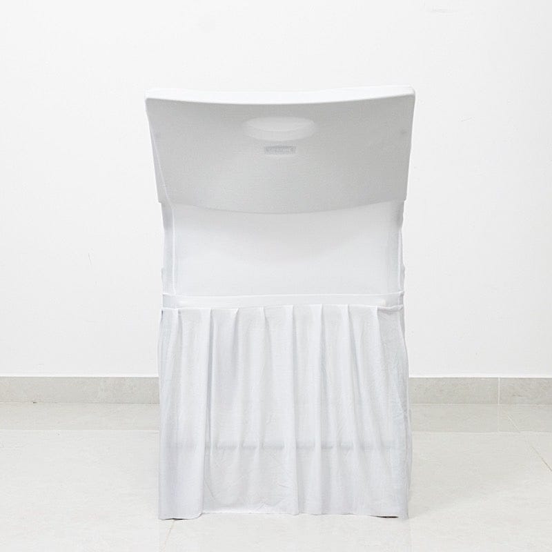 Stretchable Pleated  Spandex Lifetime Folding Chair Cover with Floor-Length Skirt
