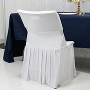 Stretchable Pleated  Spandex Lifetime Folding Chair Cover with Floor-Length Skirt