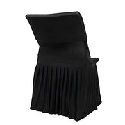 Stretchable Pleated  Spandex Lifetime Folding Chair Cover with Floor-Length Skirt CHAIR_SPLIFE_RUF_BLK