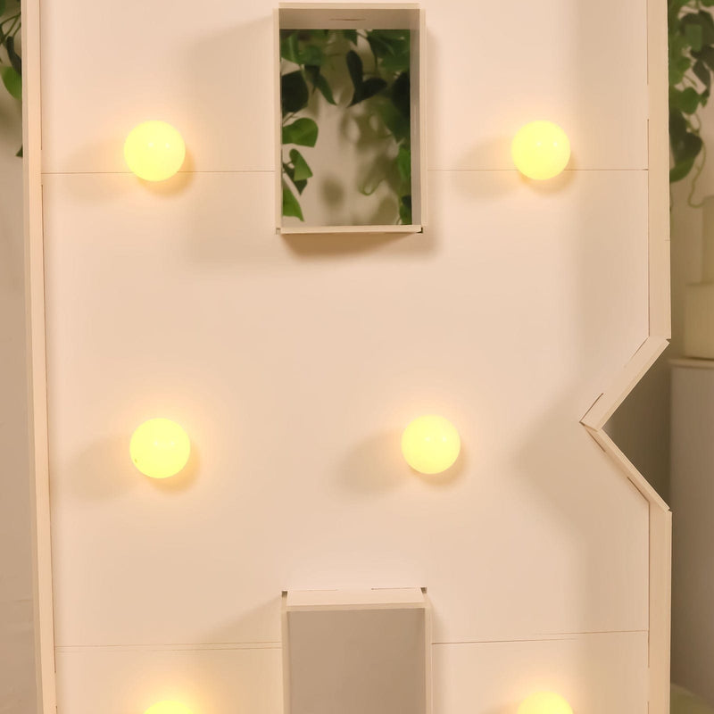 4ft XL LED Marquee Letter Foam Board with 10 Warm White Battery Operated LEDs - White