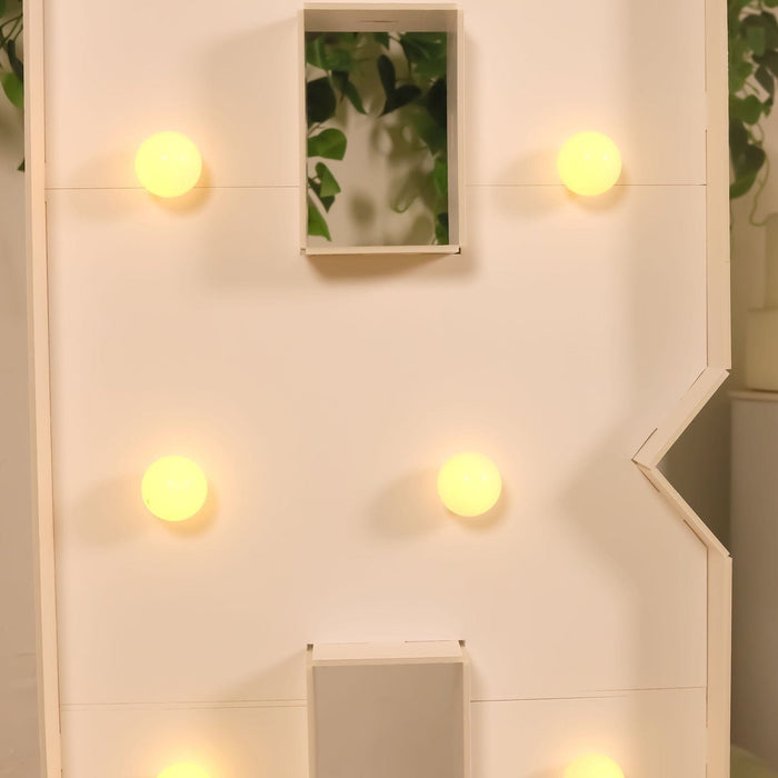 4ft XL LED Marquee Letter Foam Board with 10 Warm White Battery Operated LEDs - White