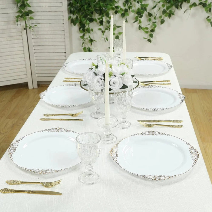 20 Round 13" Plastic Charger Plates with Embossed Baroque Rim