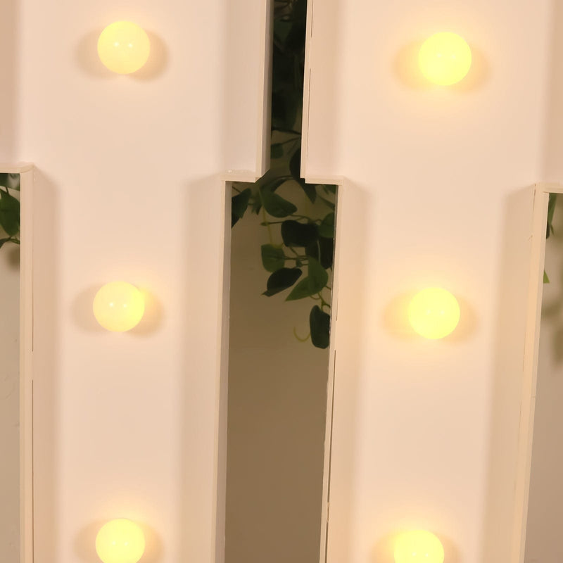 4ft XL LED Marquee Letter Foam Board with 10 Warm White Battery Operated LEDs - White