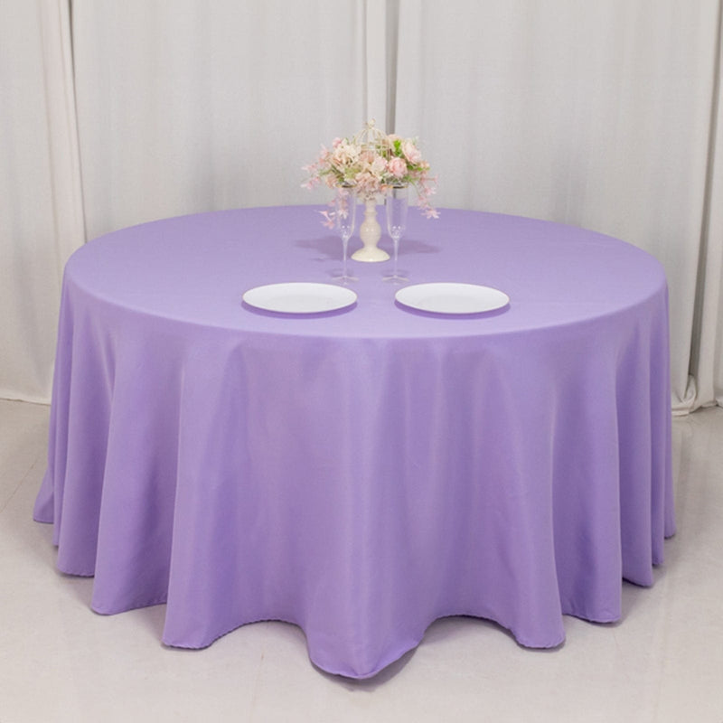 120" Premium Polyester Round Tablecloth Wedding Table Linens
