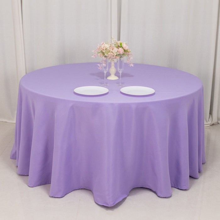 120" Premium Polyester Round Tablecloth Wedding Table Linens