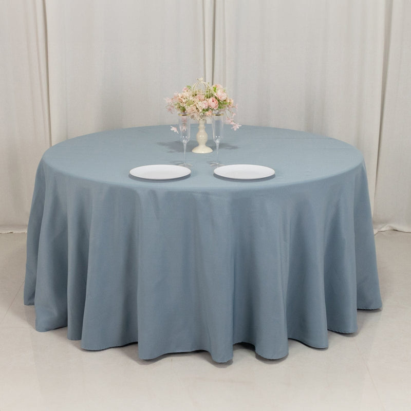 120" Premium Polyester Round Tablecloth Wedding Table Linens