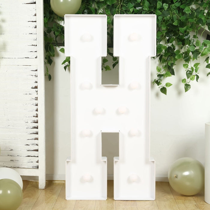 4ft XL LED Marquee Letter Foam Board with 10 Warm White Battery Operated LEDs - White