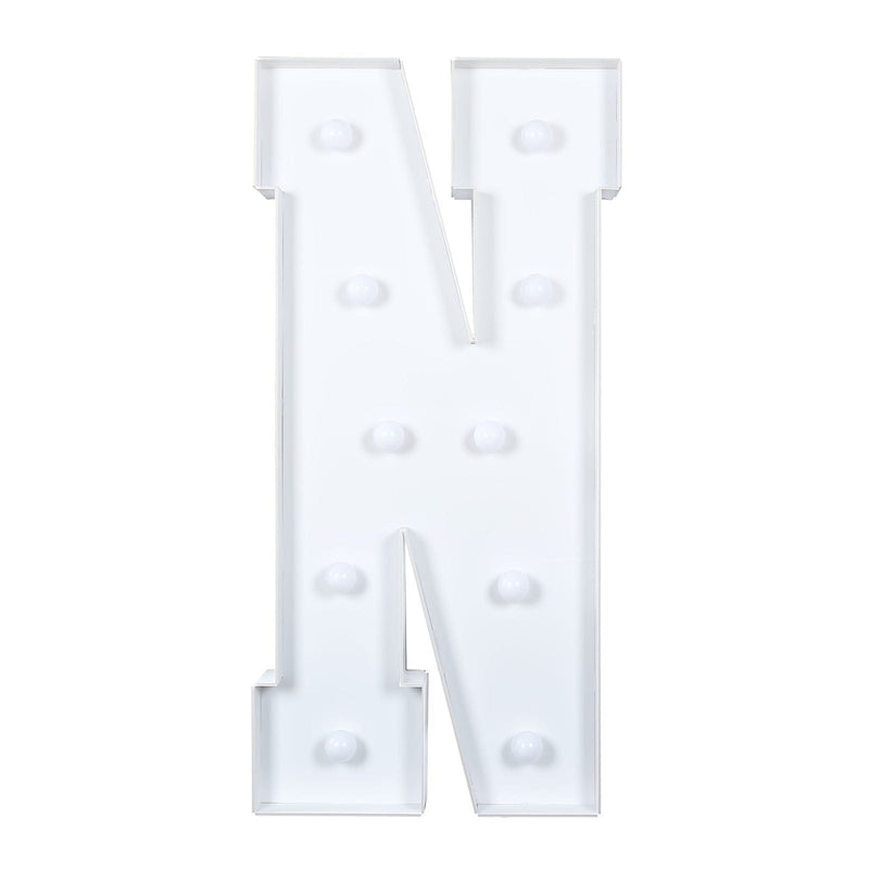 4ft XL LED Marquee Letter Foam Board with 10 Warm White Battery Operated LEDs - White