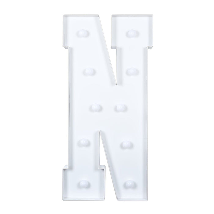 4ft XL LED Marquee Letter Foam Board with 10 Warm White Battery Operated LEDs - White